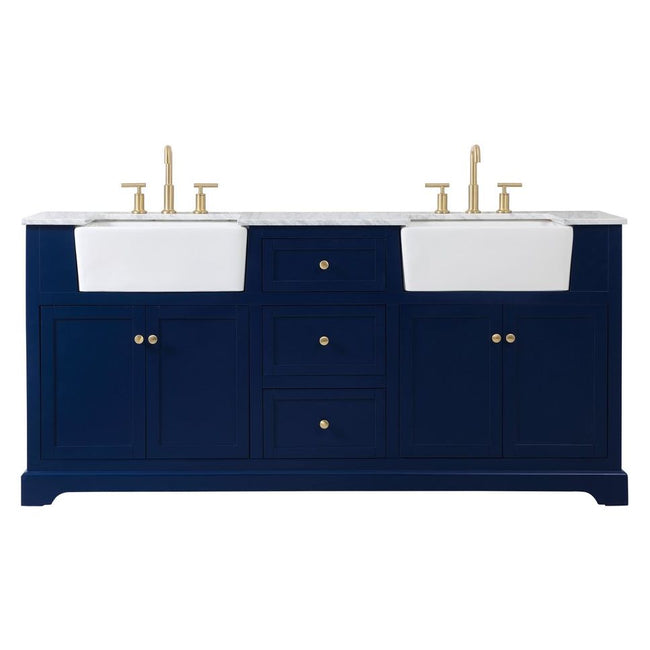 VF60272DBL 72" Double Bathroom Vanity in Blue