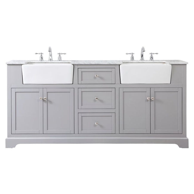 VF60272DGR 72" Double Bathroom Vanity in Grey