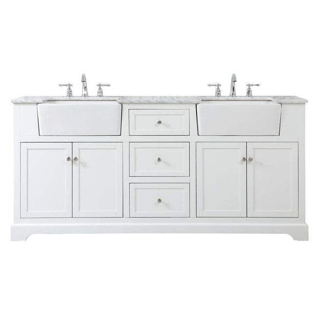 VF60272DWH 72" Double Bathroom Vanity in White