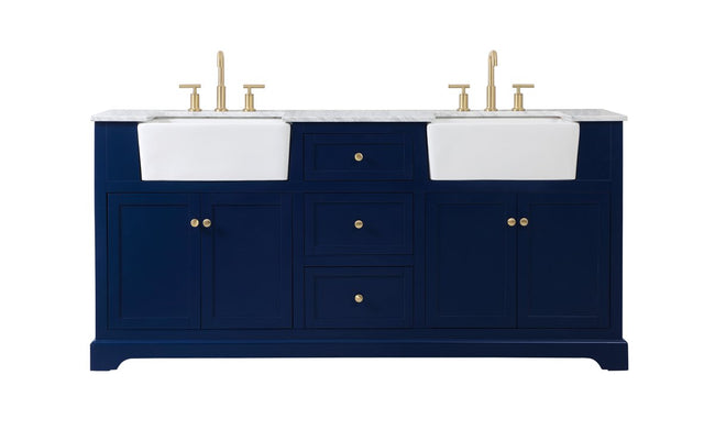 VF60272DBL 72" Double Bathroom Vanity in Blue