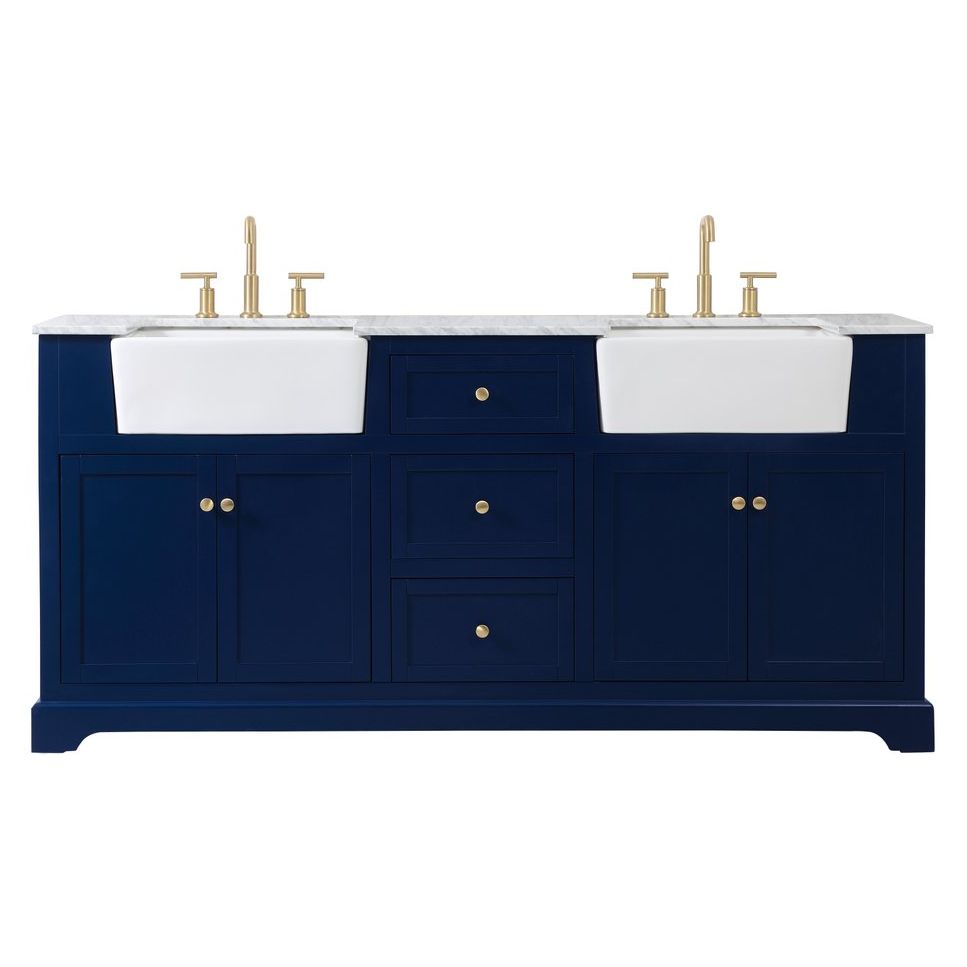 VF60272DBL 72" Double Bathroom Vanity in Blue