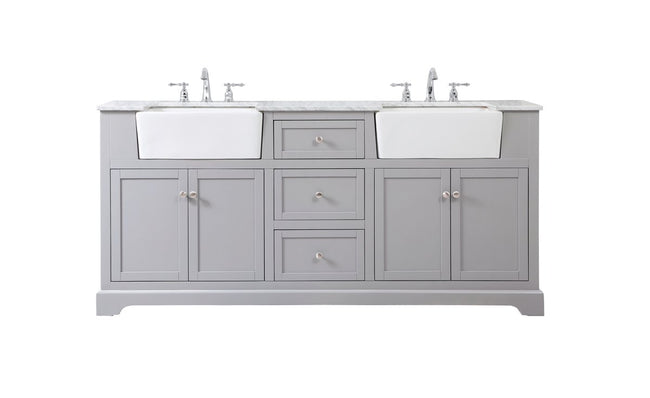 VF60272DGR 72" Double Bathroom Vanity in Grey