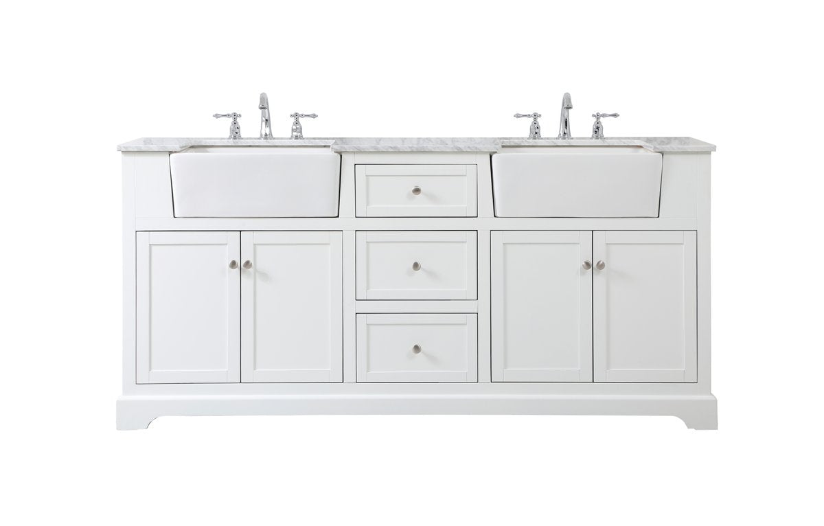 VF60272DWH 72" Double Bathroom Vanity in White