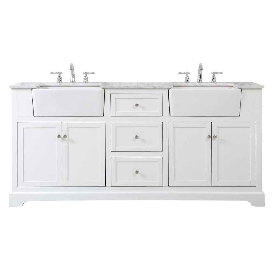 VF60272DWH 72" Double Bathroom Vanity in White