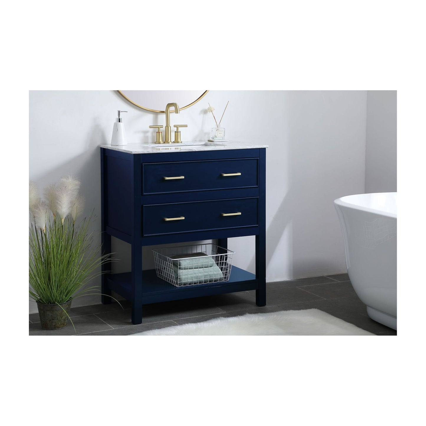 VF90130BL 30" Single Bathroom Vanity in Blue