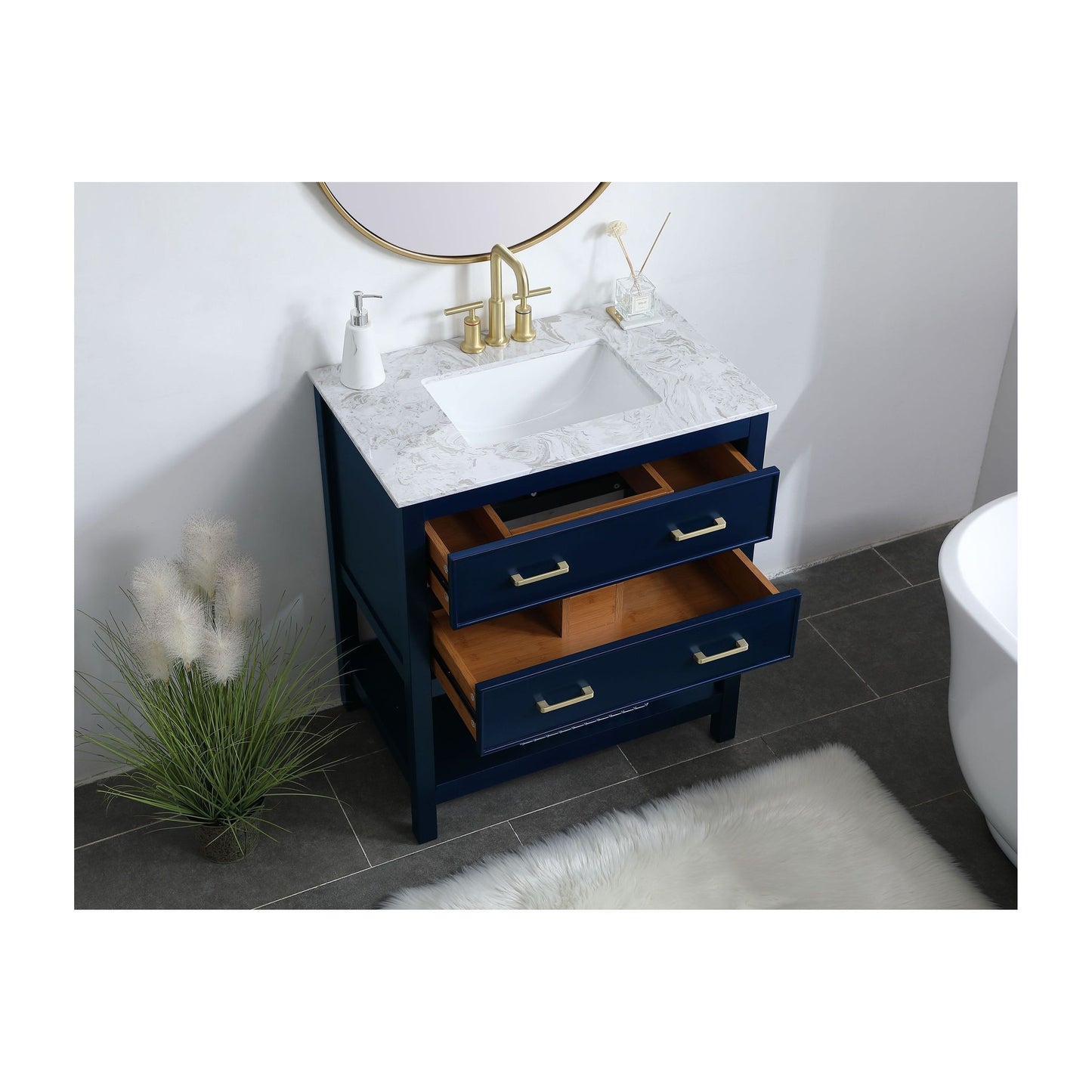VF90130BL 30" Single Bathroom Vanity in Blue