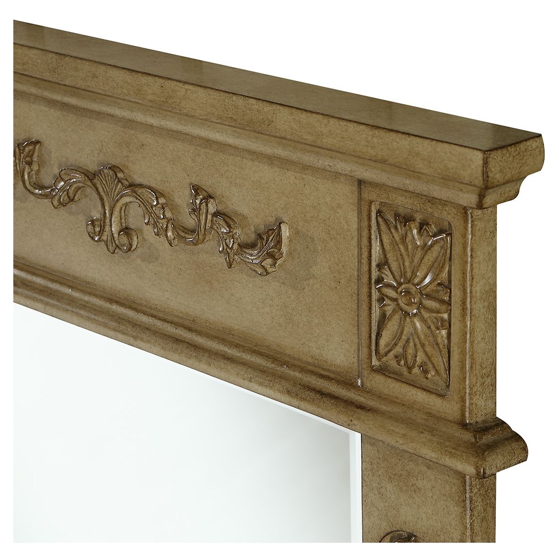 VM-1003 Danville 22" x 28" Wood Framed Decorative Mirror in Antique Beige