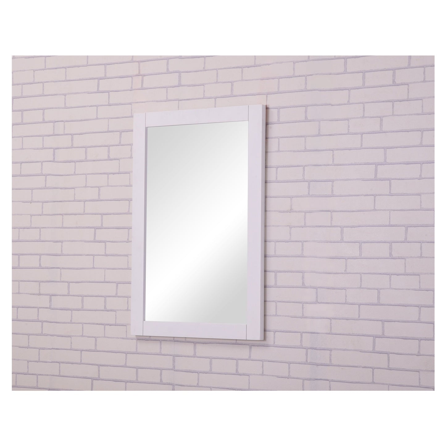 VM-2001 Aqua 22" x 32" Framed Rectangular Mirror in  White