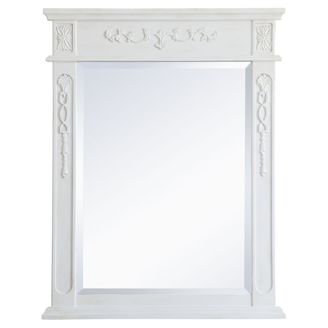 Elegant Decor VM12836AW Danville 28" x 36" Wood Framed Decorative Mirror in Antique White