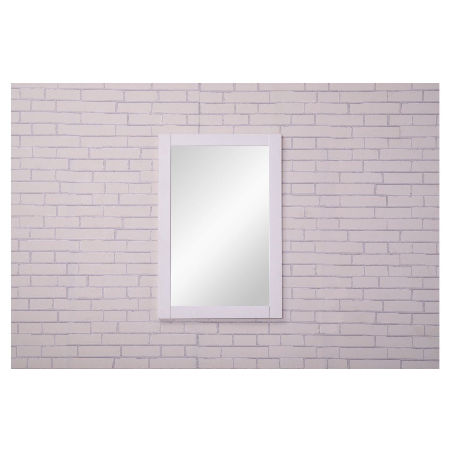 VM-2001 Aqua 22" x 32" Framed Rectangular Mirror in  White