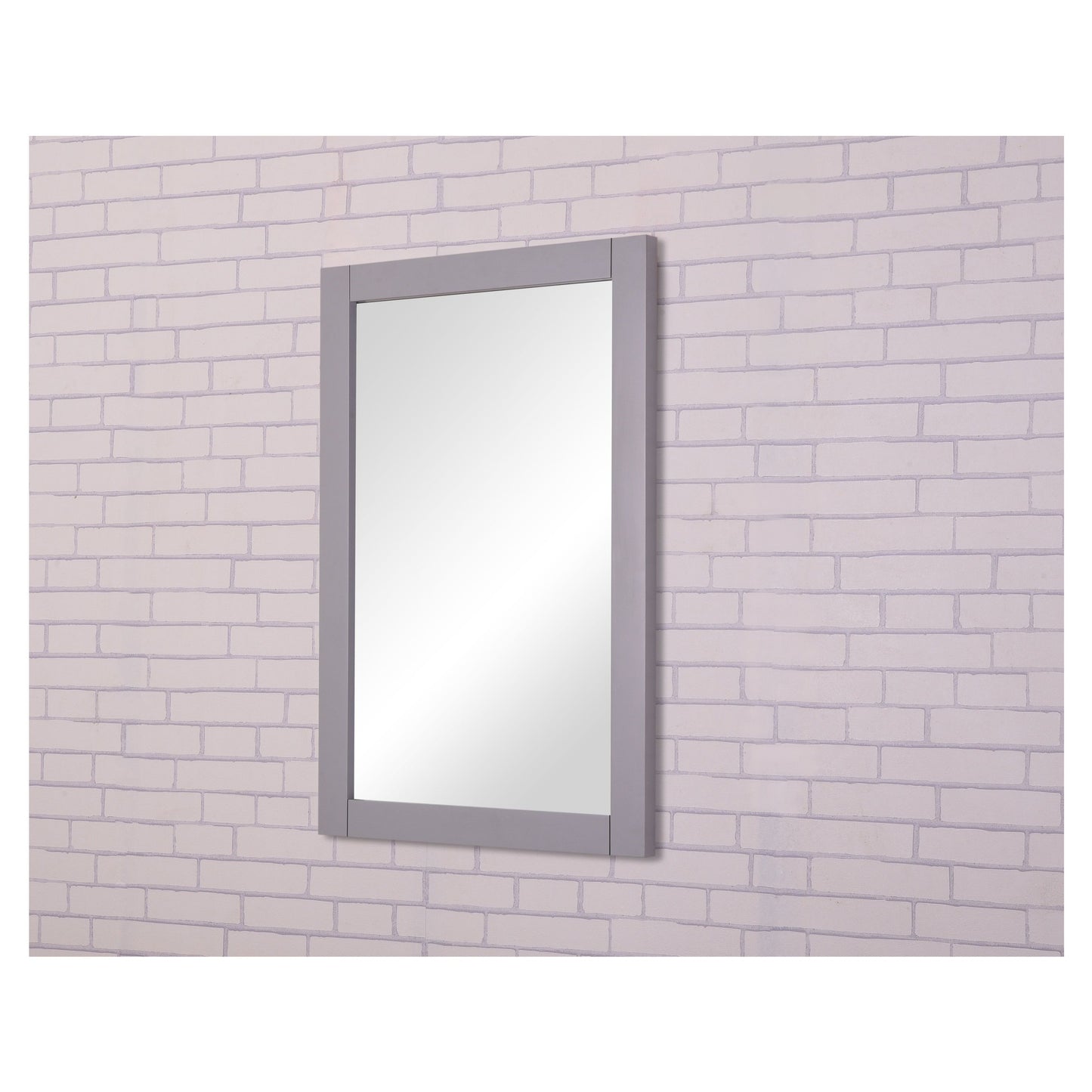 VM-2002 Aqua 22" x 32" Framed Rectangular Mirror in Medium Grey
