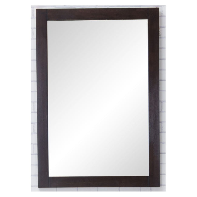 VM2005 Aqua 22" x 32" Framed Rectangular Mirror in Dark Walnut
