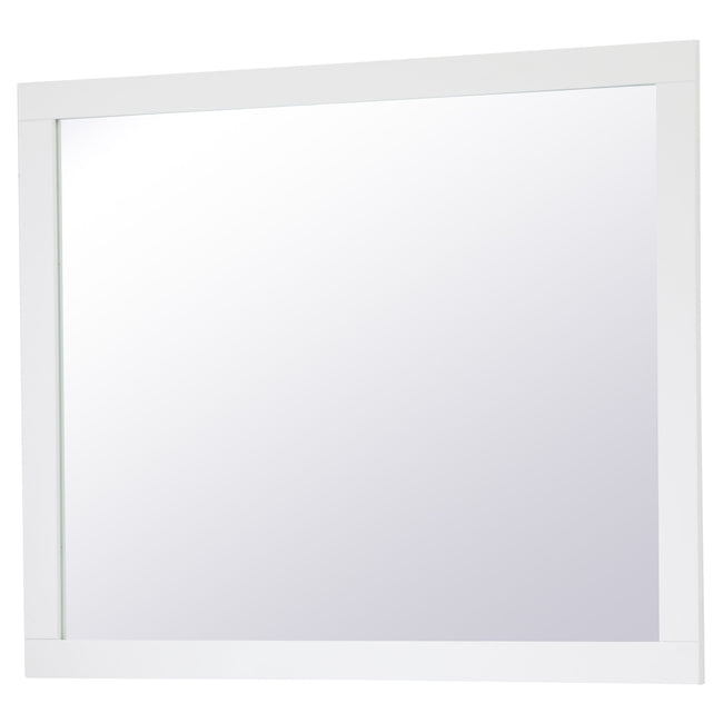 VM23036WH Aqua 30" x 36" Framed Rectangular Mirror in White