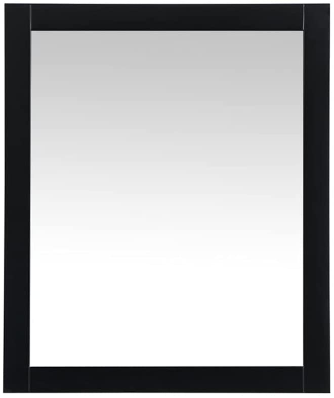 VM23036BK Aqua 30" x 36" Framed Rectangular Mirror in Black