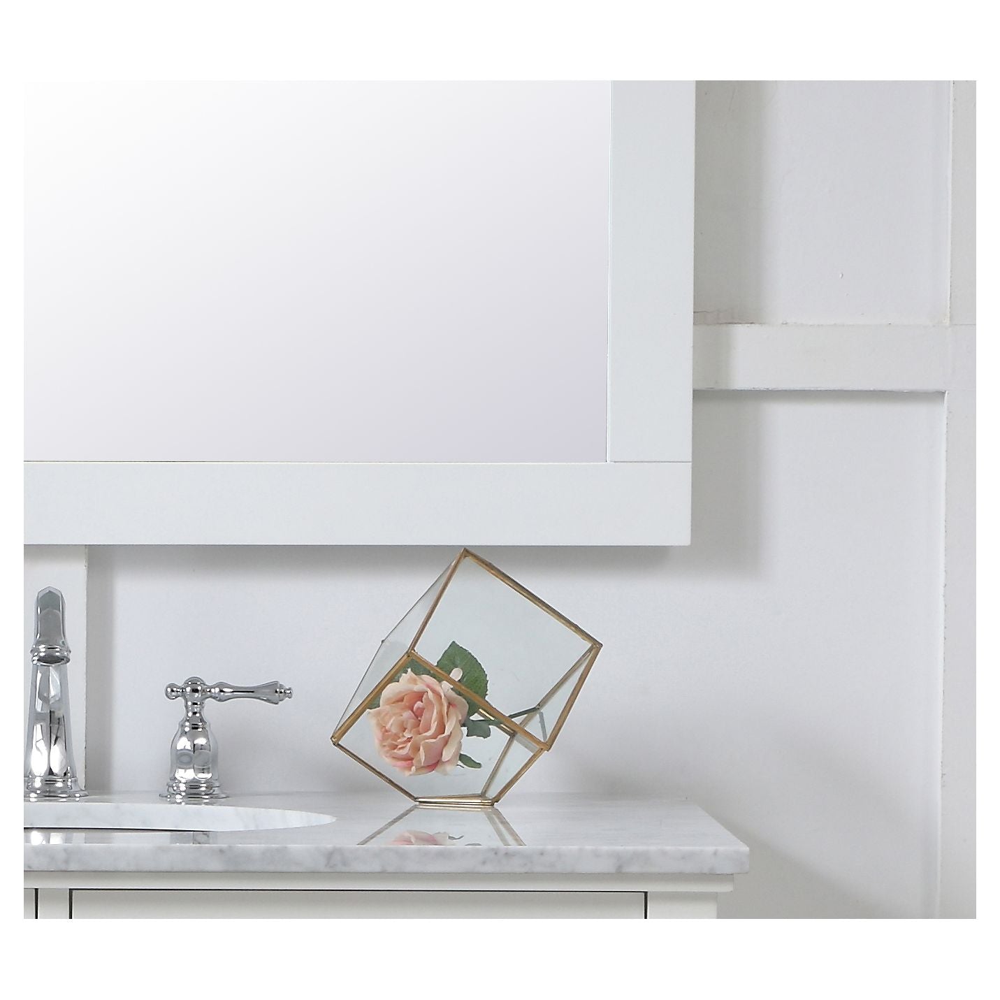 VM23636WH Aqua 36" x 36" Framed Rectangular Mirror in White