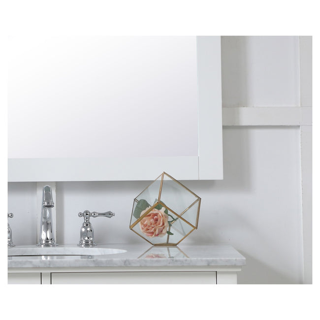VM24836WH Aqua 48" x 36" Framed Rectangular Mirror in White
