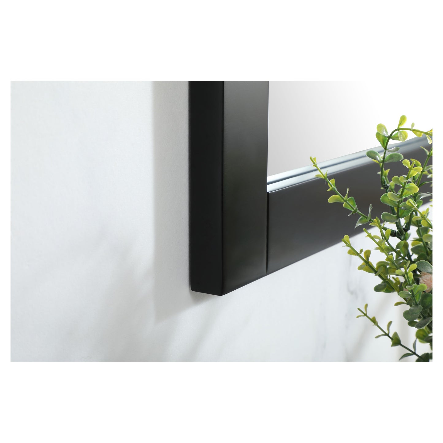 VM26036BK Aqua 60" x 36" Framed Rectangular Mirror in Black