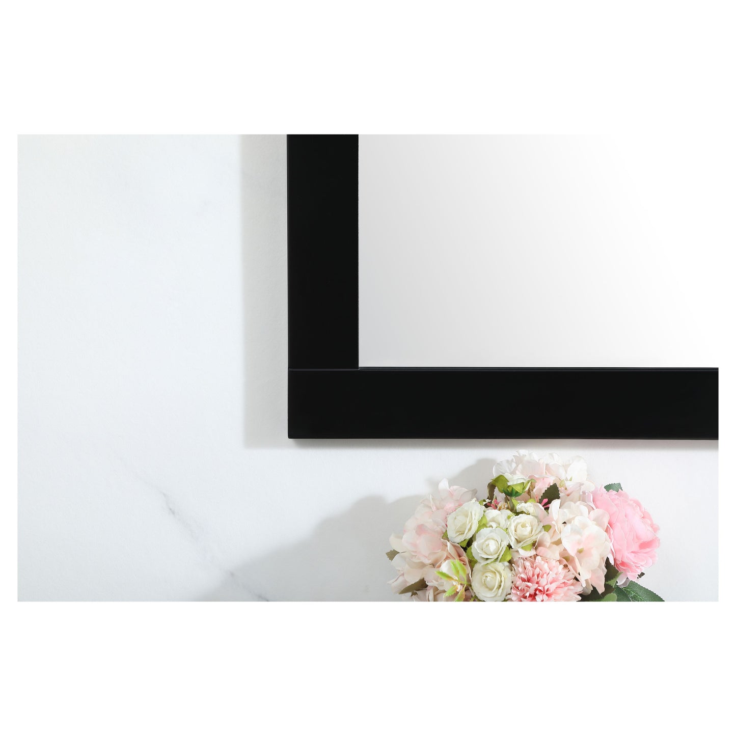 VM26036BK Aqua 60" x 36" Framed Rectangular Mirror in Black