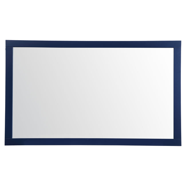 VM26036BL Aqua 60" x 36" Framed Rectangular Mirror in Blue