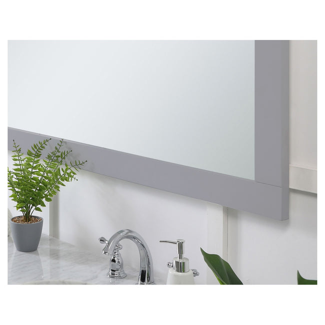 VM27236GR Aqua 72" x 36" Framed Rectangular Mirror in Grey