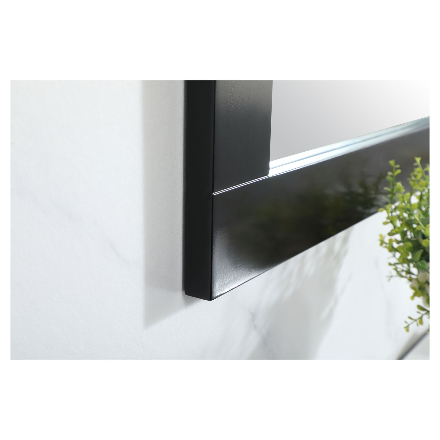 VM27236BK Aqua 72" x 36" Framed Rectangular Mirror in Black