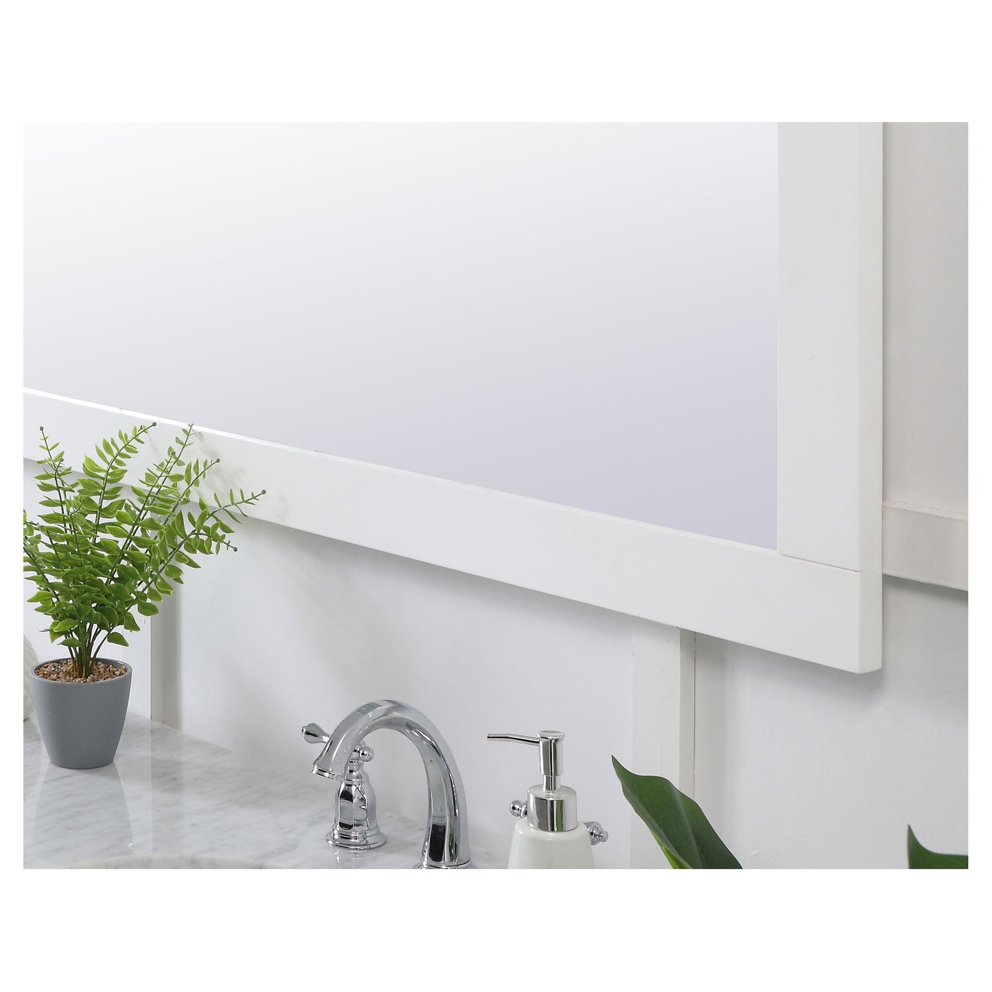 VM27236WH Aqua 72" x 36" Framed Rectangular Mirror in White