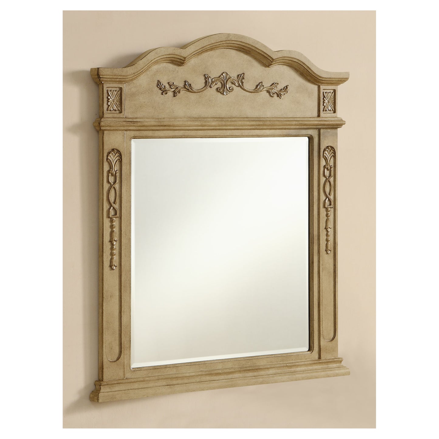 VM3001AB Danville 32" x 38" Wood Framed Decorative Mirror in Antique Beige