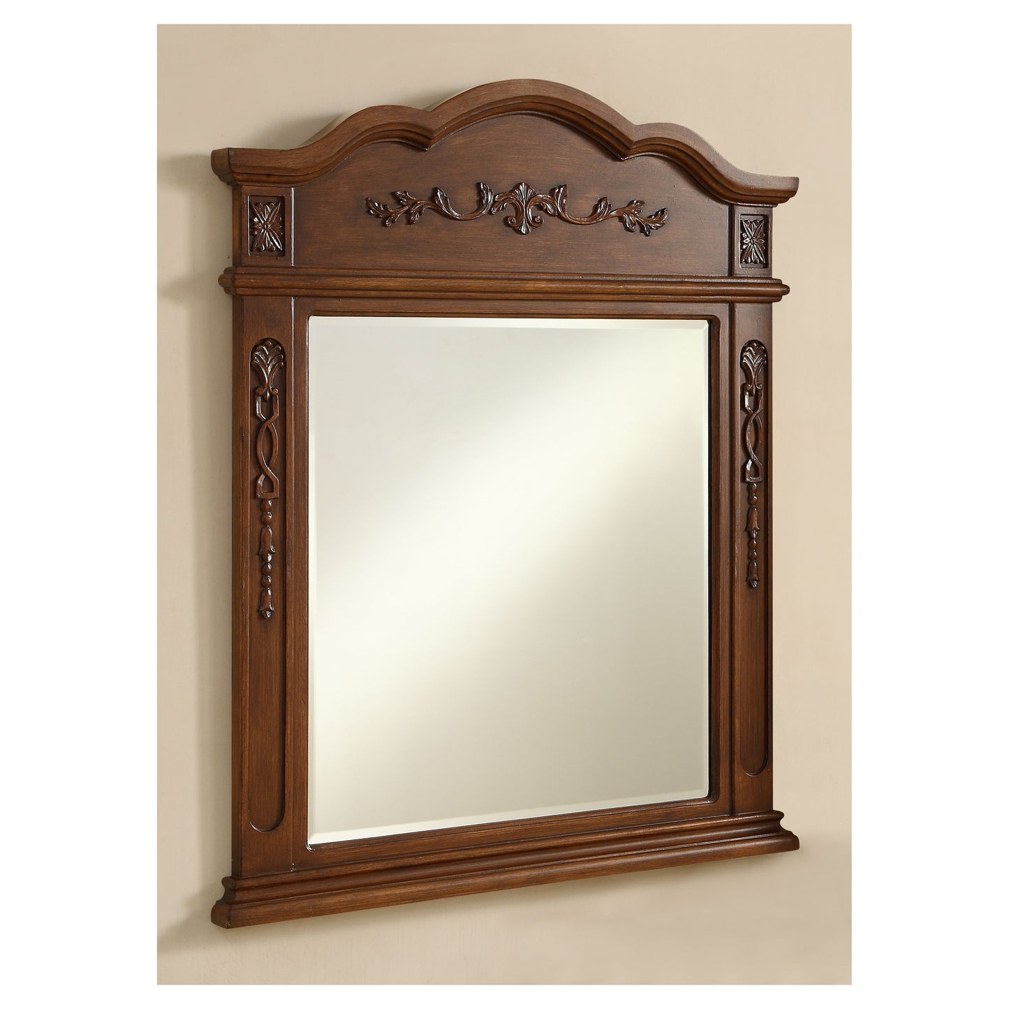 VM3001BR Danville 32" x 38" Wood Framed Decorative Mirror in Brown