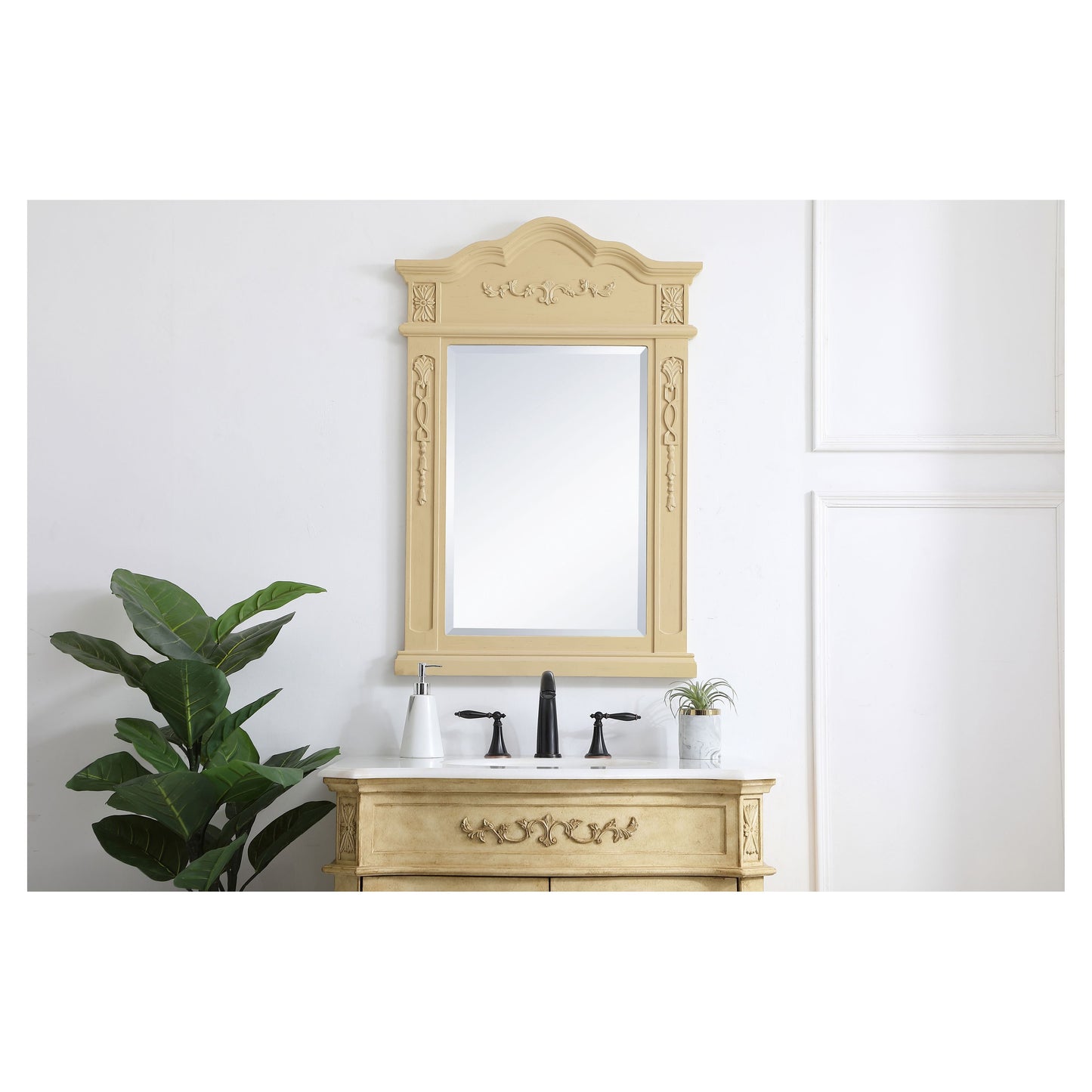 VM32436LT Danville 24" x 36" Wood Framed Decorative Mirror in Light Antique Beige