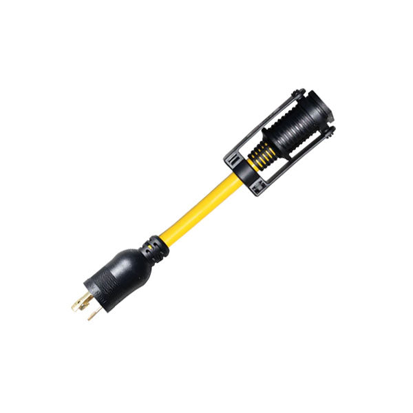 04-00092 - 12/3 STW Locking Plug to U-Ground Connector - 12 Gauge - 1 Ft