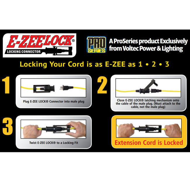 05-00105 - 12/3 SJTW Lighted Extension Cords with E-Zeelock - 25 ft