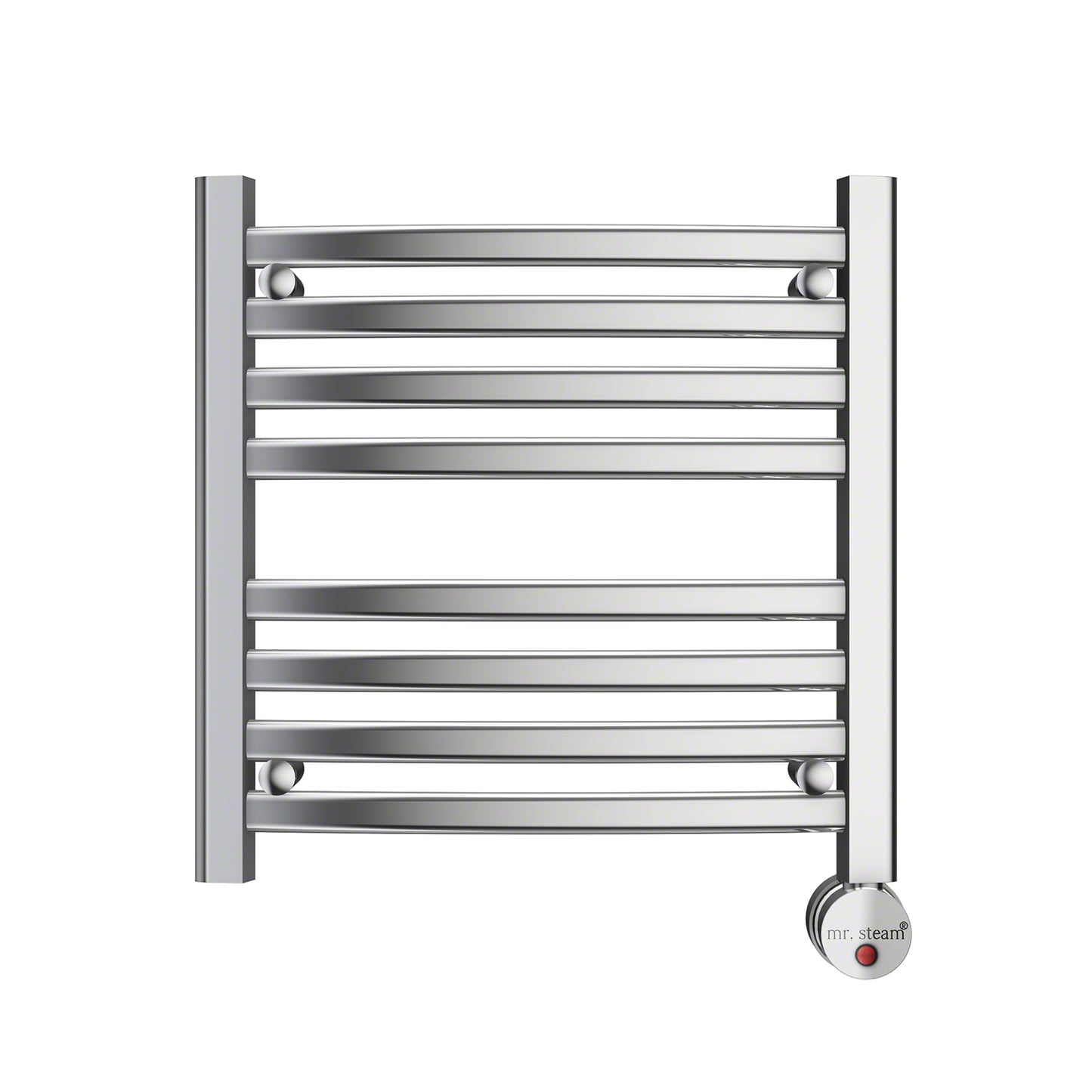 W219 8-Bar Wall Mounted Electric Towel Warmer with Digital Timer in Polished Chrome