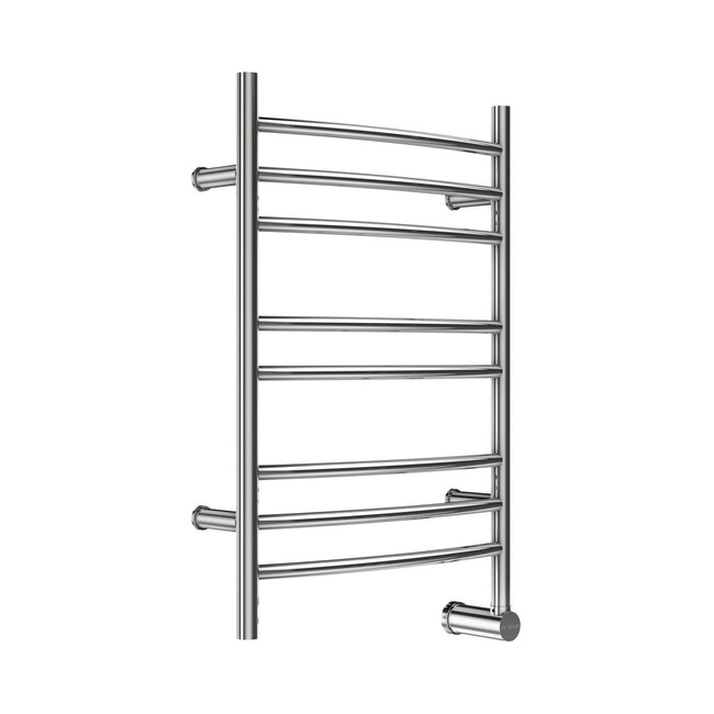 W328 8-Bar Wall Mounted Electric Towel Warmer with Digital Timer in Stainless Steel Brushed