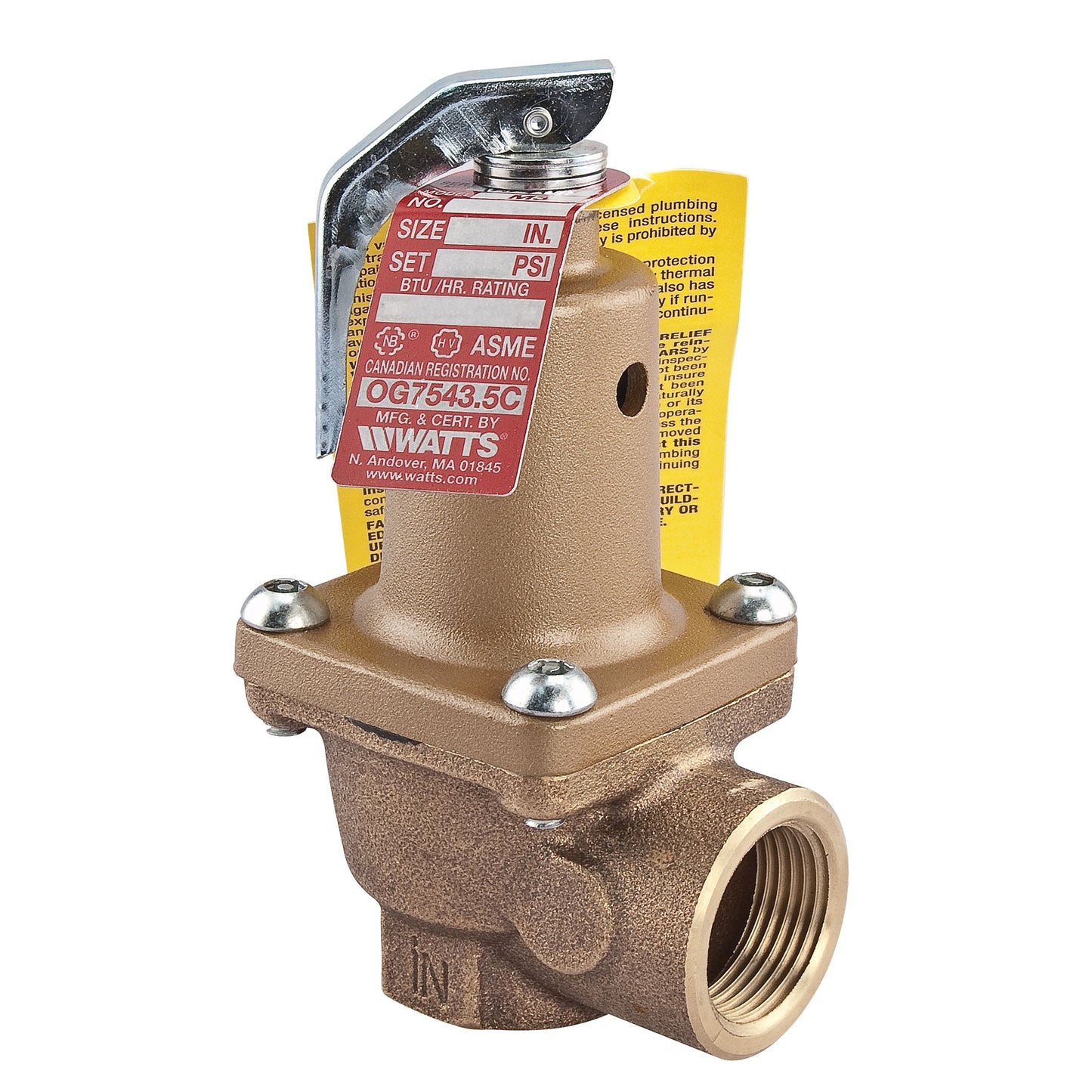0275464 - 174A-150 1" Bronze Boiler Pressure Relief Valve, 150 PSI
