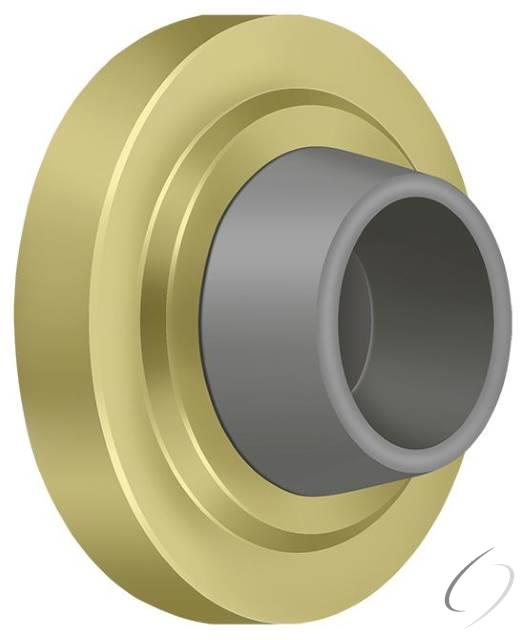 WB238U3 Concave Flush Bumper 2-3/8" Diameter; Bright Brass Finish