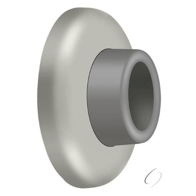 WB250U15 Wall Mount Concave Flush Bumper; 2-1/2" Diameter; Satin Nickel Finish