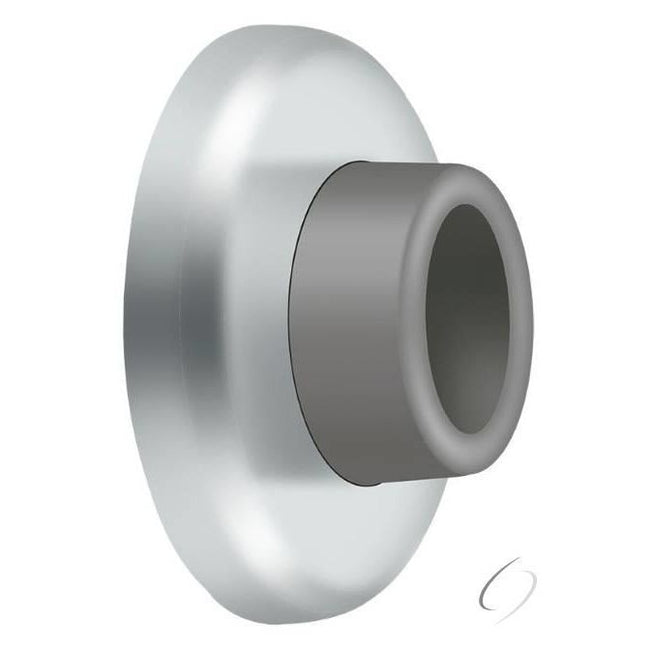 WB250U26 Wall Mount Concave Flush Bumper; 2-1/2" Diameter; Bright Chrome Finish