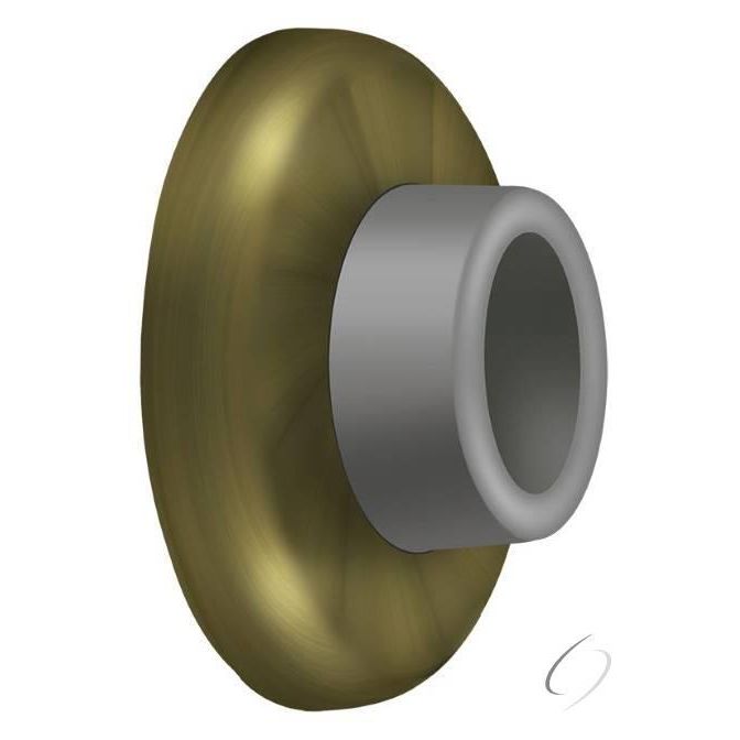 WB250U5 Wall Mount Concave Flush Bumper; 2-1/2" Diameter; Antique Brass Finish