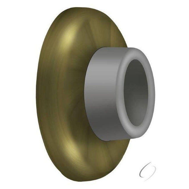 WB250U5 Wall Mount Concave Flush Bumper; 2-1/2" Diameter; Antique Brass Finish