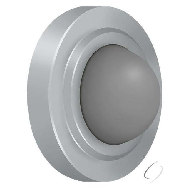 WBC238U26D Convex Flush Bumper 2-3/8" Diameter; Satin Chrome Finish