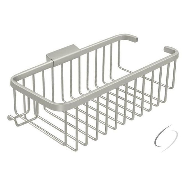 WBR1054HU15 Wire Basket; 10" Rect/Shampoo with Hook; Satin Nickel Finish