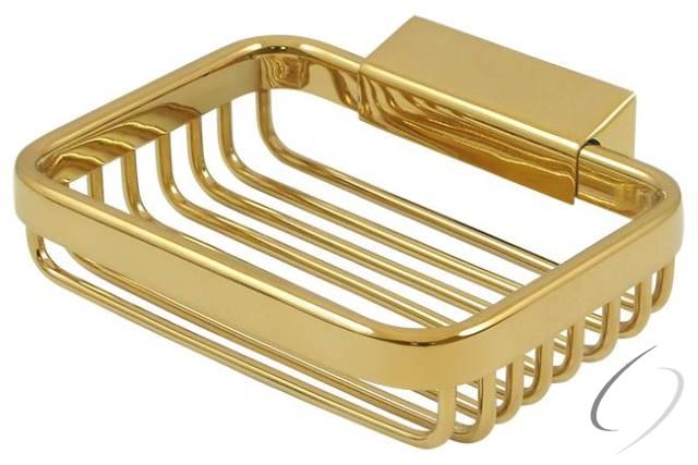 WBR4535CR003 Wire Basket; 4-1/2" Rectangular Soap Holder; Lifetime Brass Finish