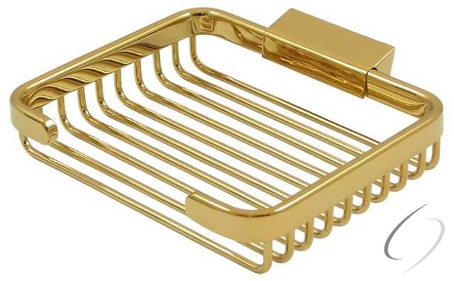 WBR6050CR003 Wire Basket; 6" Rectangular Soap Holder; Lifetime Brass Finish