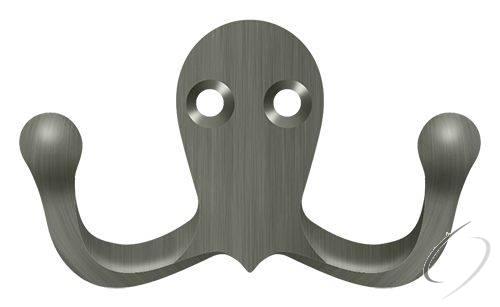 WDH15U15A Double Hook; Antique Nickel Finish