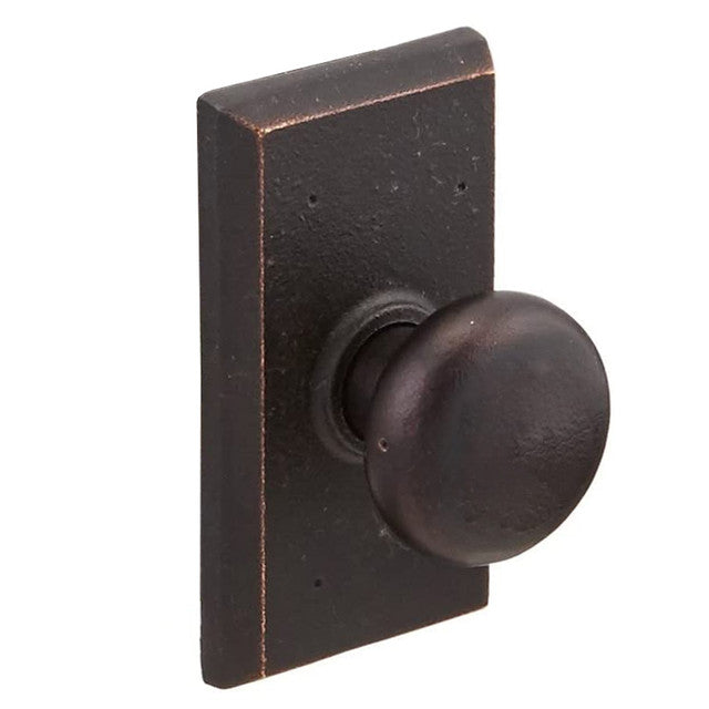 Wexford Molten Bronze Door Knob with Rectangular Backplate