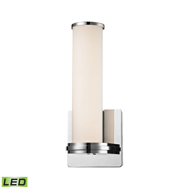 ELK Lighting WSL1301-10-15 - Baton 5" Wide 1-Light Sconce in Chrome with Opal White Glass Diffuser -
