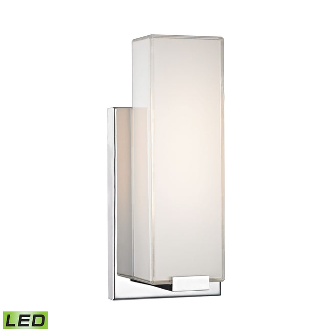 ELK Lighting WSL1601-PW-15 - Midtown 5" Wide 1-Light Wall Lamp in Chrome with Paint White Glass