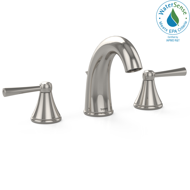 Toto TL210DD#PN - Silas Two Handle Widespread 1.5 GPM Bathroom Sink Faucet, Polished Nickel