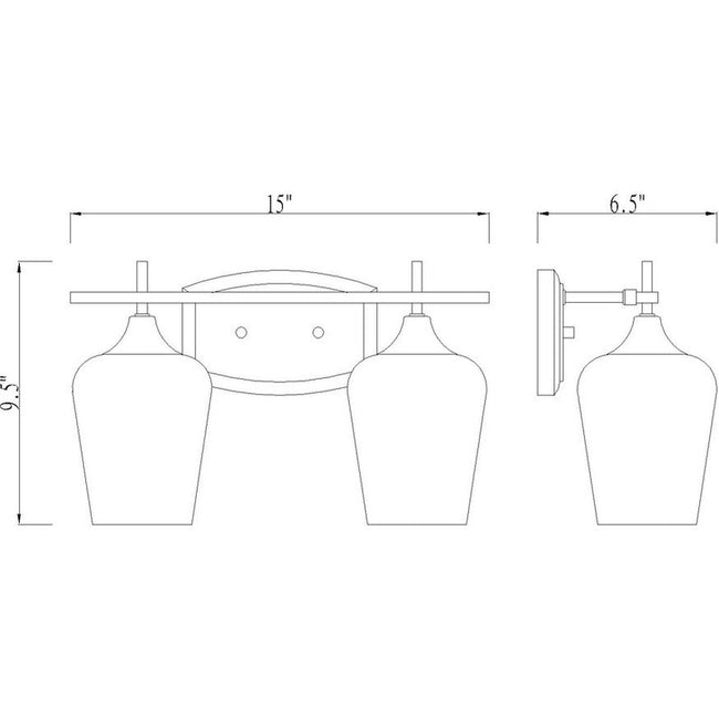 Z-Lite 473-2V - Joliet 2 Light 15" Vanity Light
