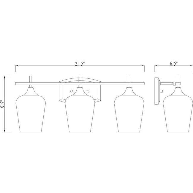 Z-Lite 473-3V - Joliet 3 Light 22" Vanity Light
